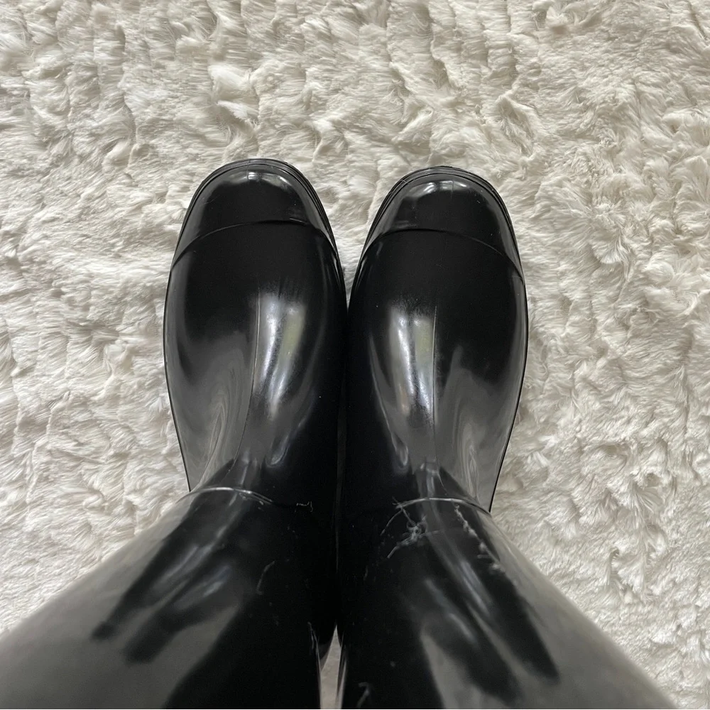 Nicole Miller Black Tall Rain Boots Size 8 - Picture 5 of 16